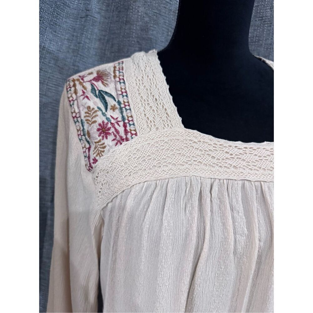 Knox rose cream bohemian top size small - Picture 2 of 8